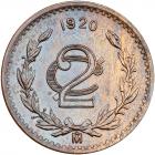 Mexico. 2 Centavos, 1920-Mo NGC MS63 BR