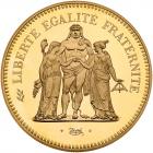 France. Republic Gold Piefort 50 Francs, 1974 NGC PF66 UC