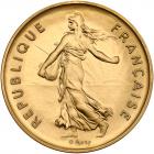 France. Republic Gold Piefort 5 Francs, 1974 NGC Proof 69