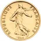 France. Republic Gold Piefort 1/2 Franc, 1974 NGC Proof 67