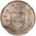 Switzerland. 5 Francs, 1925-B NGC MS62 - 2