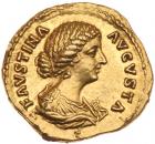 Faustina Junior, wife of Marcus Aurelius. Gold Aureus (7.27g) Sharpness of EF Sh