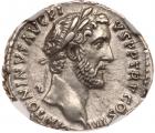 Antoninus Pius and Marcus Aurelius as Caesar, AD 140, Silver Denarius (3.62)