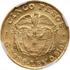 Colombia. 5 Pesos, 1921-A NGC MS62 NGC MS62 - 2