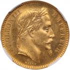 France. 20 Francs, 1863-BB NGC MS62