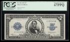 1923, $5 Silver Certificate. PCGS Superb Gem New 67PPQ