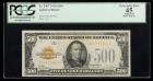 1928, $500 Gold Certificate. PCGS Extremely Fine 45 Apparent