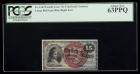 1869, 15c Fractional Currency. Fourth Issue, large red seal, paper with violet s