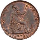 Great Britain. Penny, 1890 NGC MS64 RB - 2
