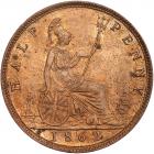 Great Britain. Halfpenny, 1862 NGC MS64 RB - 2