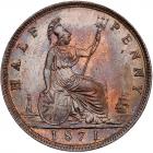 Great Britain. Halfpenny, 1871 NGC MS65 RB - 2