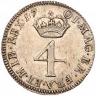 Great Britain. Fourpence, 1701 NGC MS62 - 2