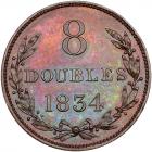 Guernsey. 8 Doubles, 1834 NGC MS64 BR - 2