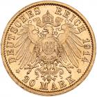 German States: Prussia. 20 Marks, 1914-A NGC MS64 - 2