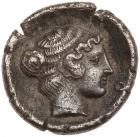 Macedonia, Neapolis. Silver Hemidrachm (1.68 g), ca. 424-350 BC EF - 2