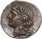 Bruttium, Carthaginian occupation. Silver 1/2 Shekel (3.75 g), ca. 215-205 BC EF