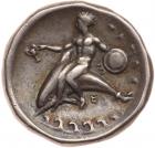 Calabria, Taras. Silver Nomos (7.72 g), ca. 340-335 BC Choice VF