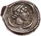 Sicily, Syracuse. Second Democracy. Silver Tetradrachm (17.10 g), 466-405 BC EF - 2