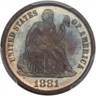 1881 Liberty Seated 10C PCGS Proof 67