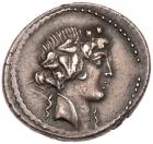 C. Vibius Varus. Silver Denarius (3.73g), 42 BC Superb EF