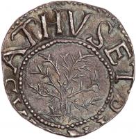 1652 Oak Tree Shilling, IN at bottom (43.8 grs)