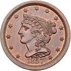 1857 C-1 R2 PCGS graded MS64 Red & Brown, CAC Approved