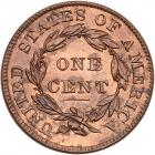 1837 N-3 R1 Plain Hair Cord PCGS graded MS64 Red & Brown, CAC Approved - 2