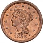 1856 N-6 R1 Upright 5 PCGS graded MS65 Red & Brown, CAC Approved