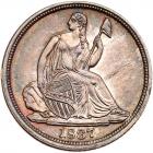 1837 Liberty Seated H10C. No Stars, Lg Date