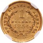 1854 $1 Gold Liberty NGC AU58 - 2