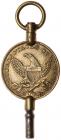 1842 $2.50 'Classic Head' Brass Antique Pocket Watch Key Wind EF - 2