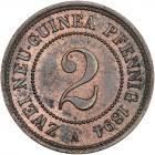 German New Guinea. 2 Pfennig, 1894-A EF to About Unc