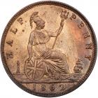 Great Britain. Halfpenny, 1862 NGC MS65 RB - 2