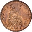 Great Britain. Halfpenny, 1862 NGC MS63 RB - 2