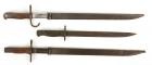 3 Vintage Original Bayonets, Two With Scabbards