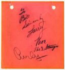 The 3 Stooges Signed Autograph Leaf - Larry, Moe and Curly