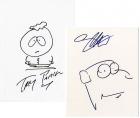 Trey Parker, Seth MacFarlane, Original Character Drawings and Signatures