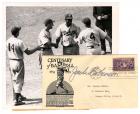 Jackie Robinson Signed First Day of Issue Centenary of Baseball Stamped Cover and Photo