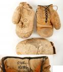 3 Antique Boxing Gloves One Pair Attributed to John Sullivan