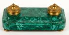 19th Century Russian Malachite Inkwell