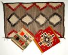 Vintage Navajo Double Saddle Blanket and Two Samplers