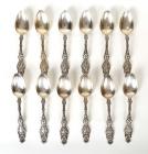 12 Large Antique Sterling Silver Spoons W. K. Vanderslice, San Francisco Late 19th Century - 2