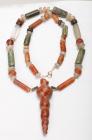 Tairona Rock Crystal, Quartz, and Carnelian Beaded Necklace