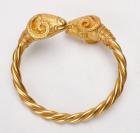 Gold Ram's Head Bracelet