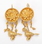 22 Karat Gold Granulated and Filigreed Earrings