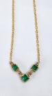 Emerald, Diamond, 18K Yellow & White Gold Necklace