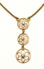 Vintage 18K Yellow Gold Diamond Dream Catcher Pendant & Chain