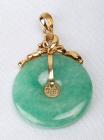 Jadeite, 14K Yellow Gold Circle Pendant