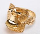 Custom Made 14K Yellow Gold Saddle Design Ring