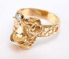 Custom Made Diamond 14K Yellow Gold Saddle Design Ring